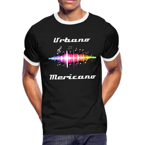 Urbano Mericano Sound Wave Men's Ringer T-Shirt - black/white