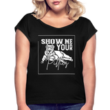 Women's Pitbull Roll Cuff T-Shirt - black