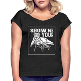 Women's Pitbull Roll Cuff T-Shirt - heather black